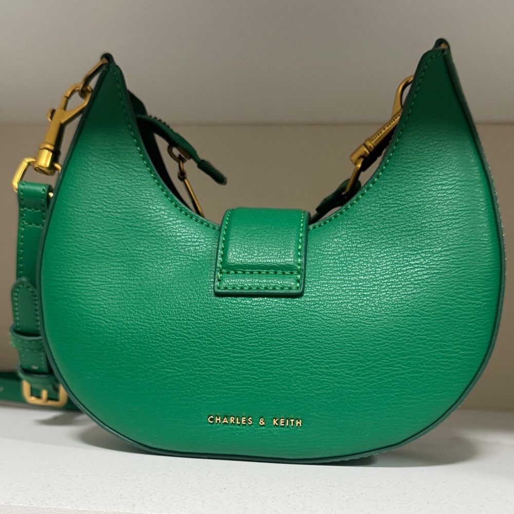 Charles & Keith Vibrant Green Crossbody Bag